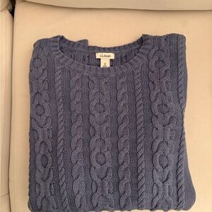 L.L. Bean Indigo Cable Knit Pullover